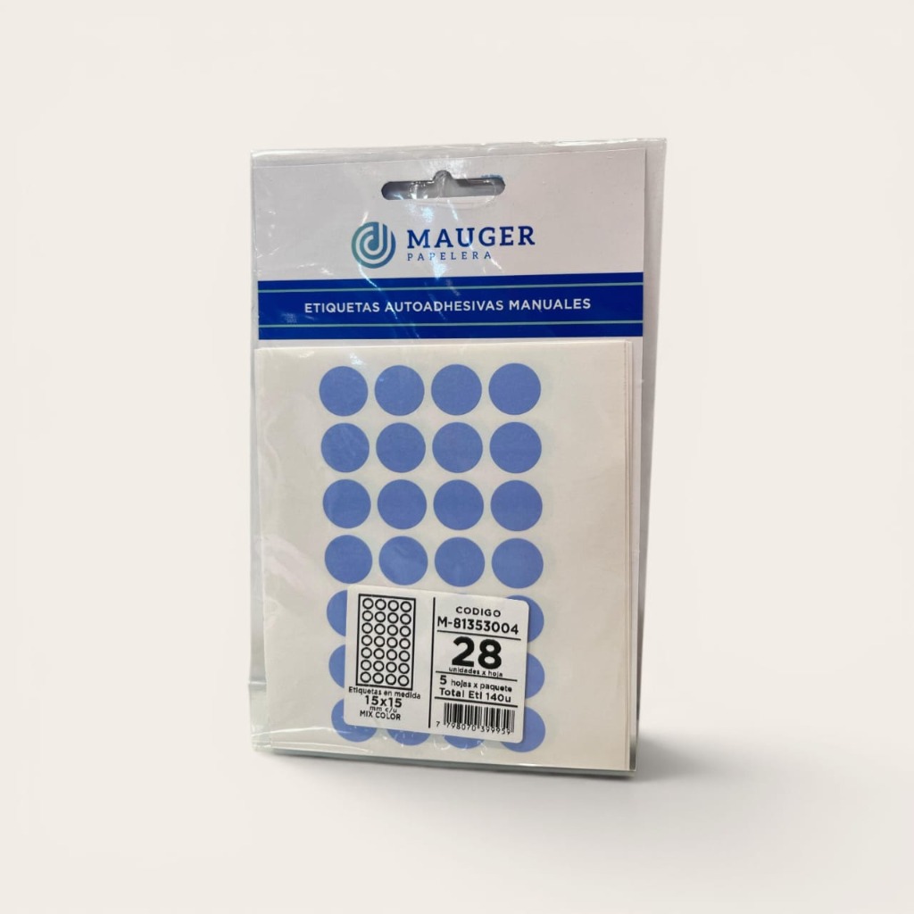 ETI. RED. DIF MEDIDAS x 5 PLANCHA COL SURT MAUGER.